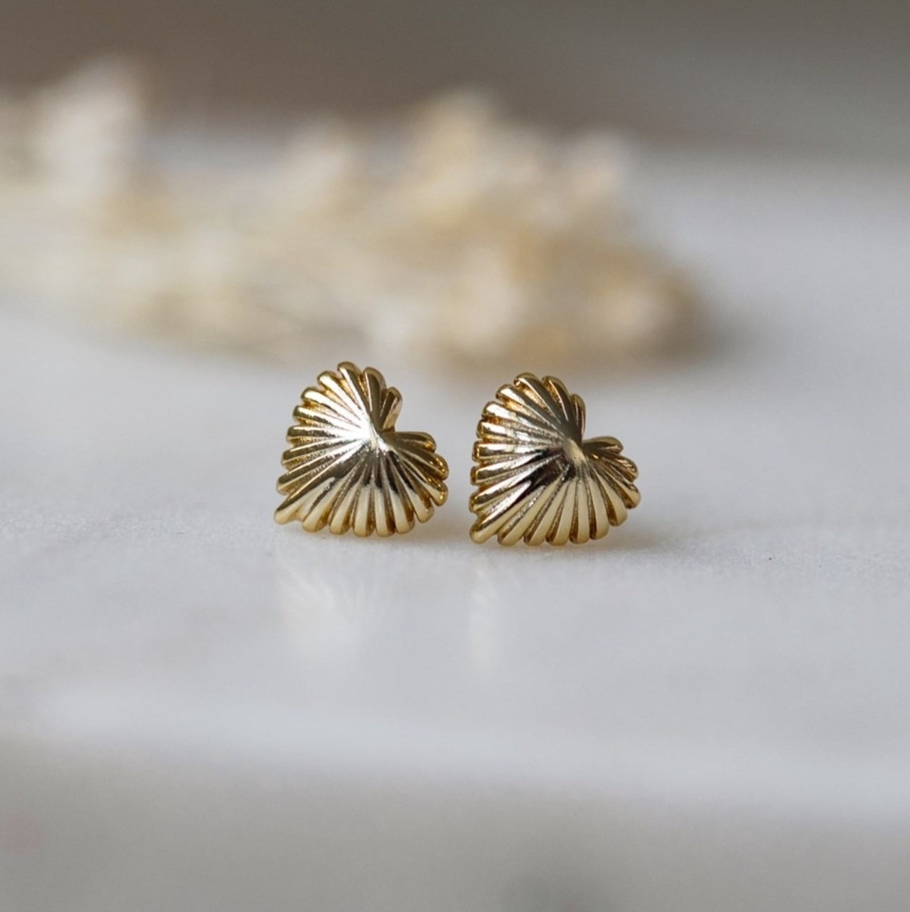Seashell heart Studs