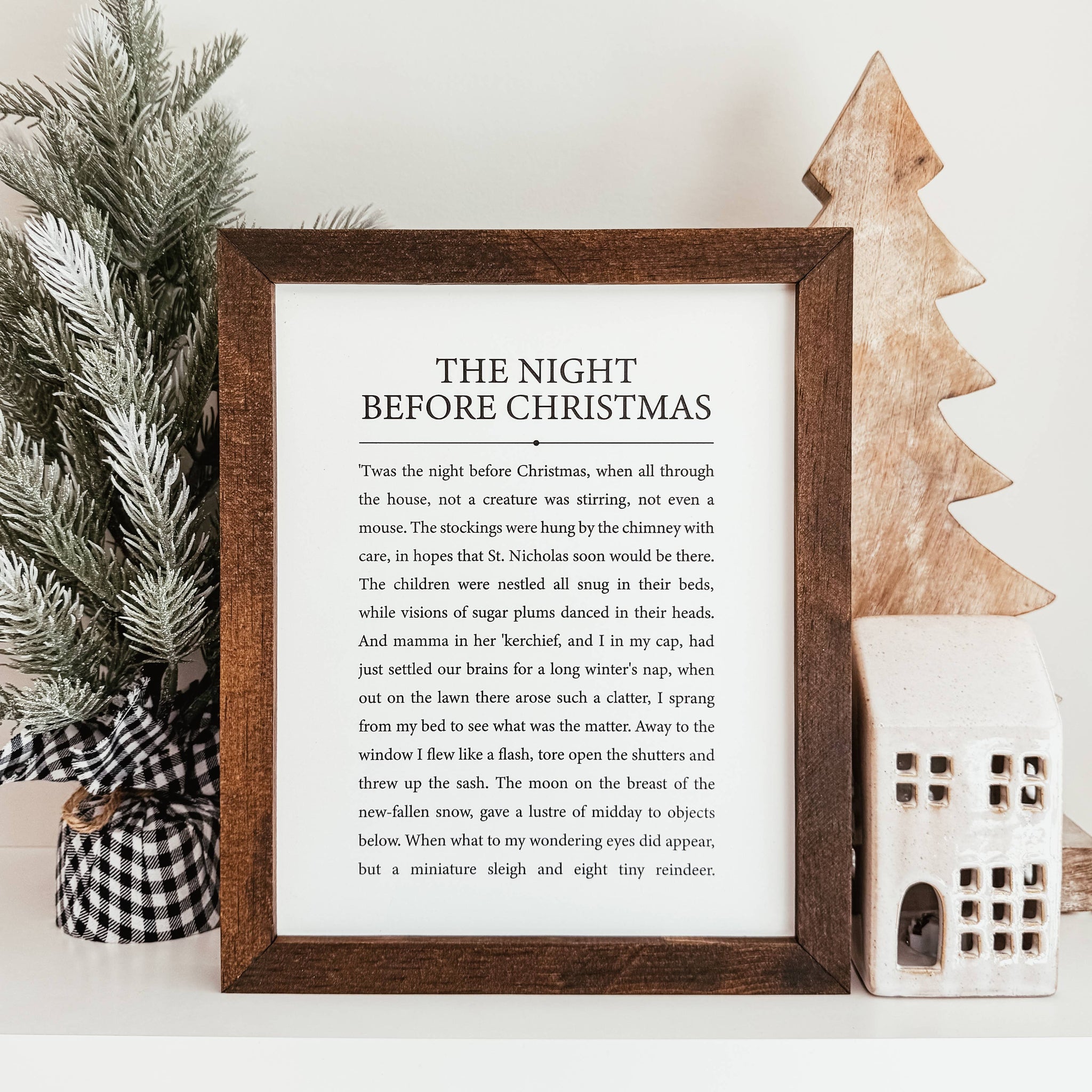 The Night Before Christmas Framed Wood Sign