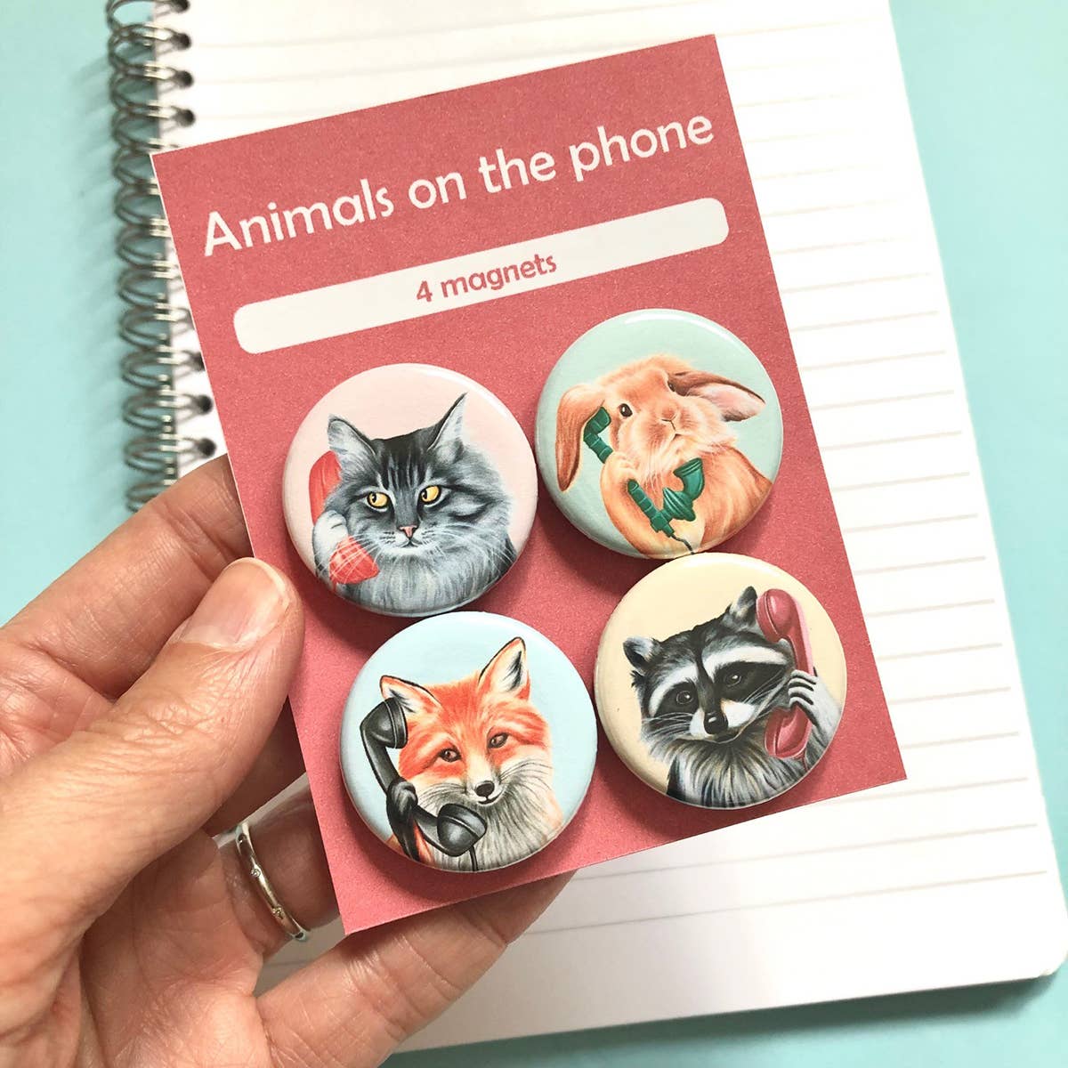 Animals on the phone Fridge Magnets