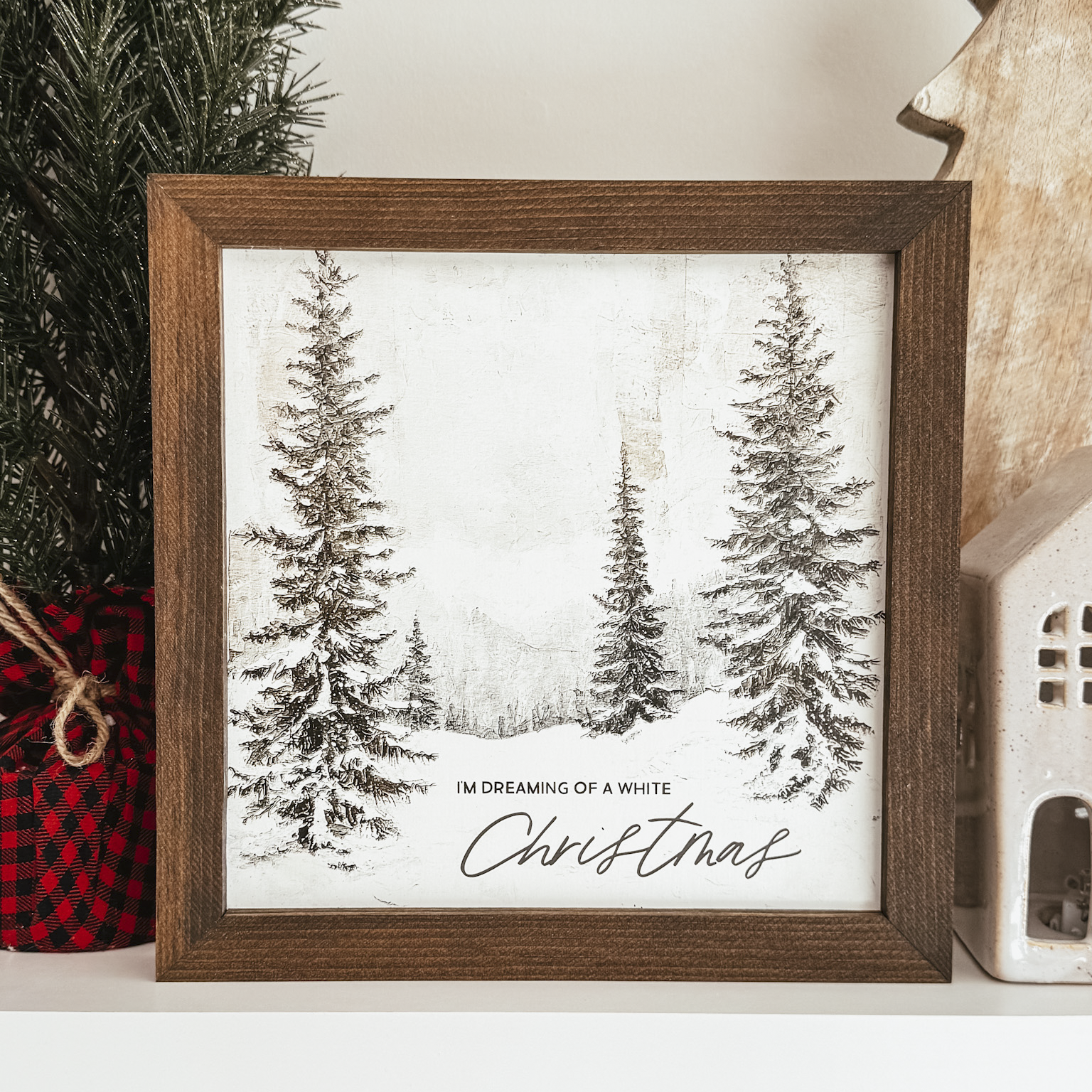 White Christmas Sign | Vintage Inspired Christmas Sign