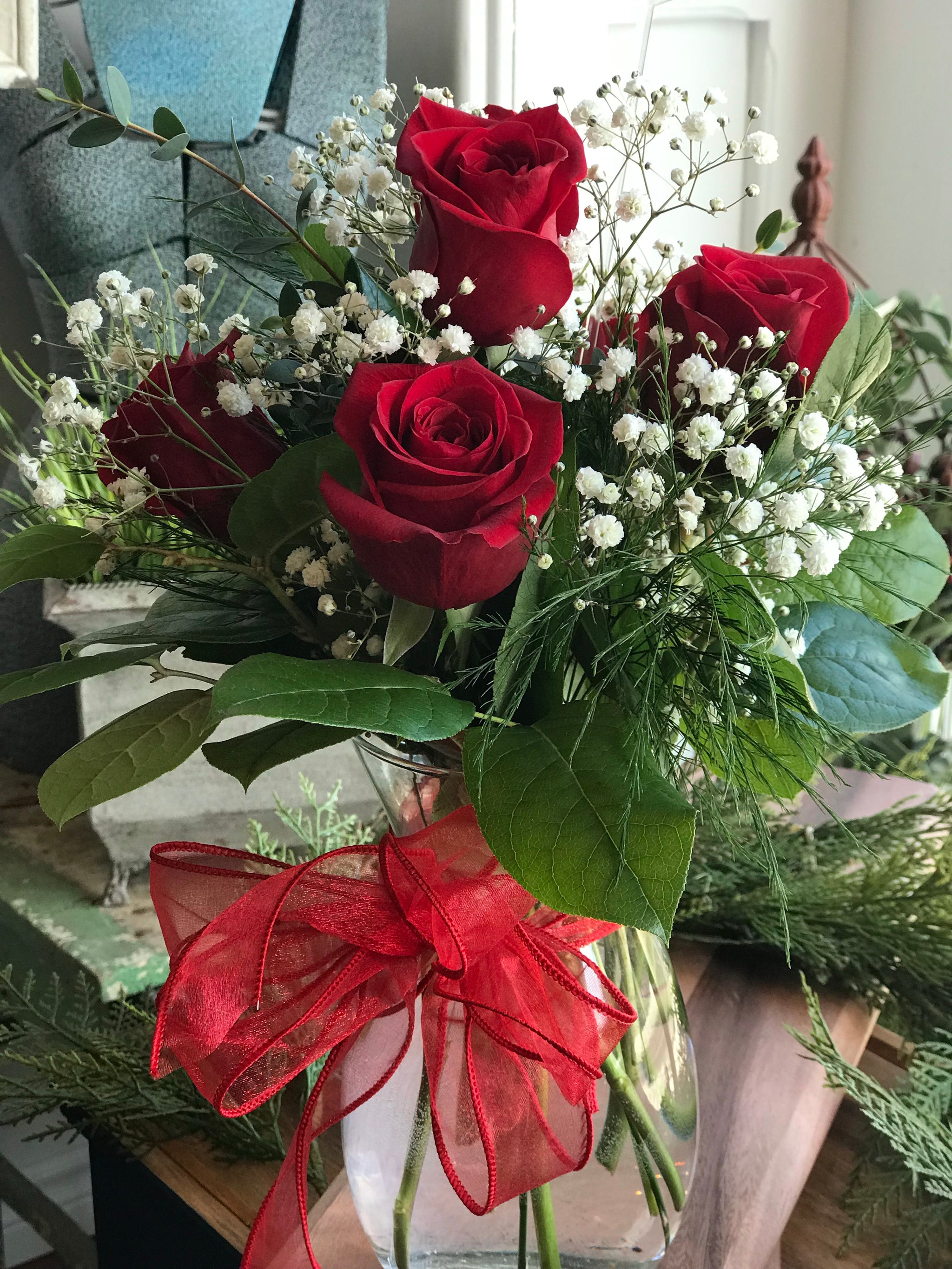 Fresh Roses - Arranged in a Vase